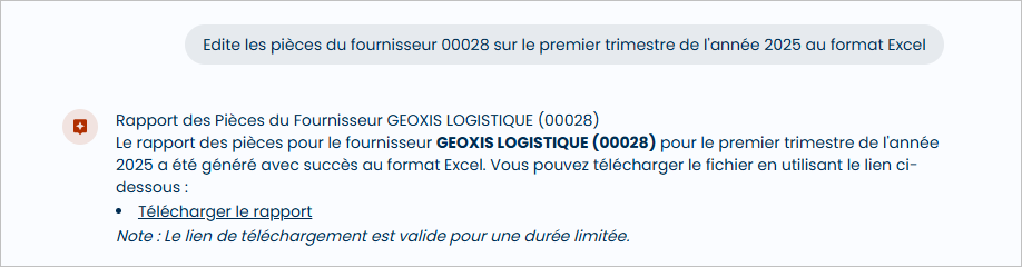 Lien de chargement fichier des pi�ces du fournisseur, 1er trimestre demand�s