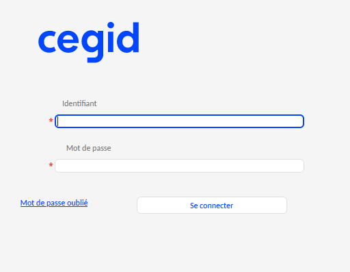 Ecran de connexion à Cegid XRP Ultimate