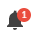 Ic�ne en forme de cloche avec affichage du nombre de notifications