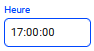 Champ de saisie d'une heure