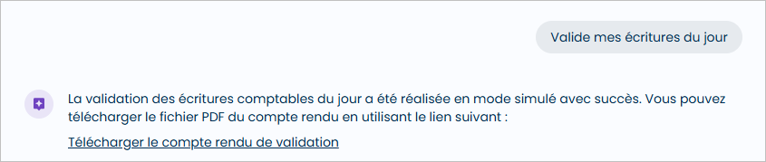 Lien de téléchargement compte rendu de la validation des écritures